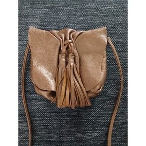 Susan Farber Collections Metallic Bronze Mini Crossbody Purse Tassels Western